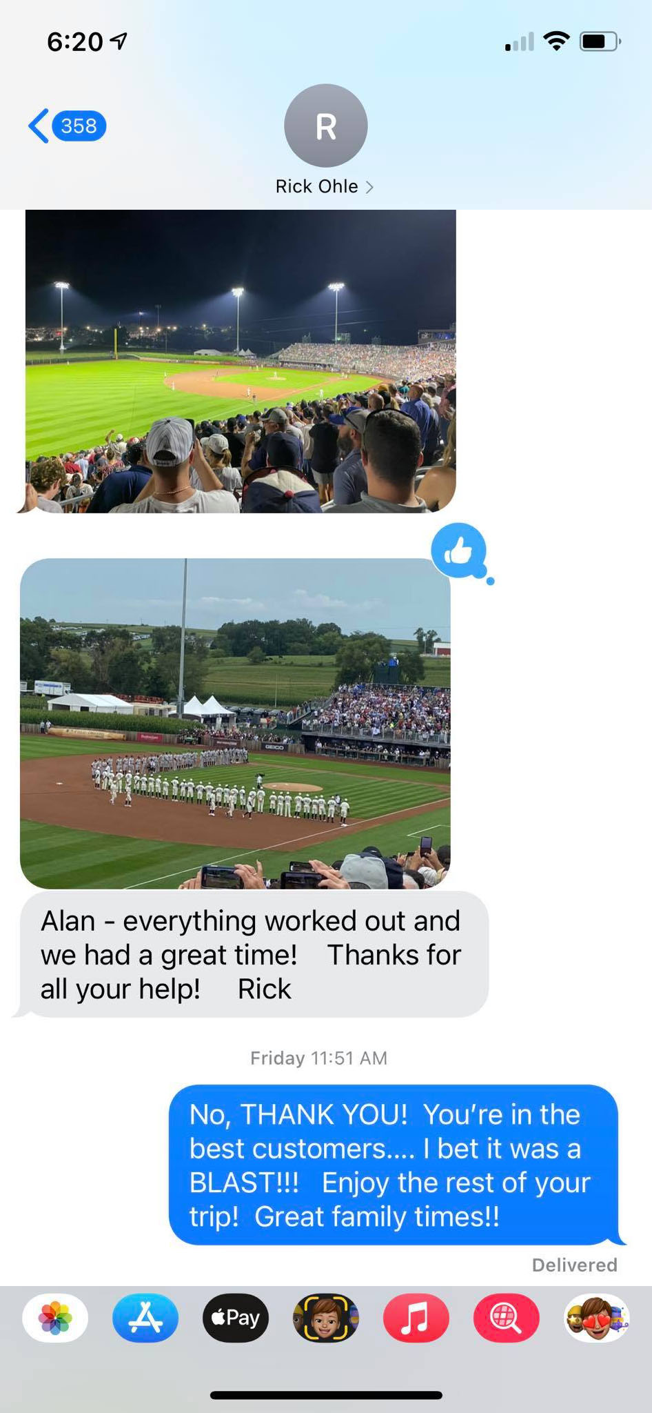 Read the testimonials from our happy customers at the MLB Field of Dreams