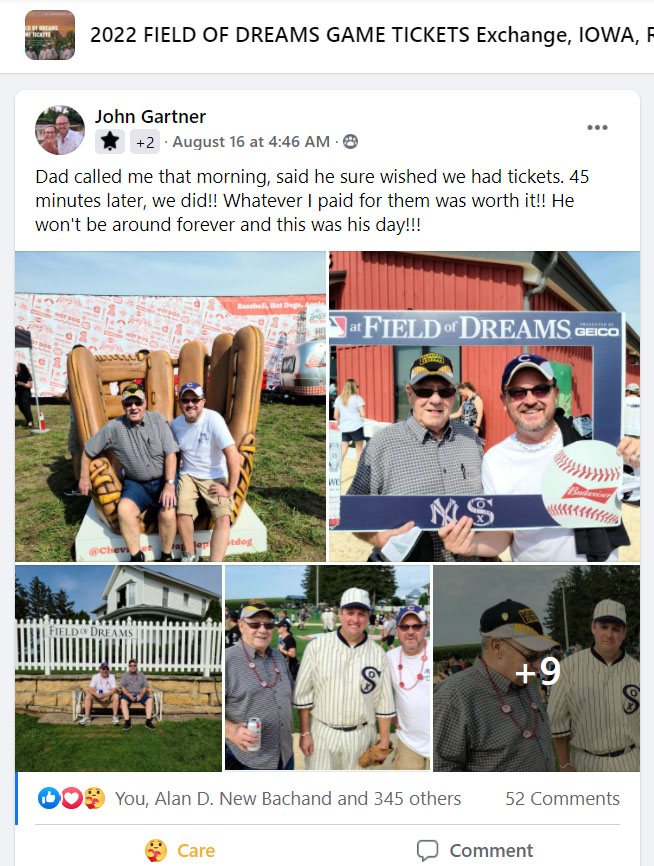 Read the testimonials from our happy customers at the MLB Field of Dreams