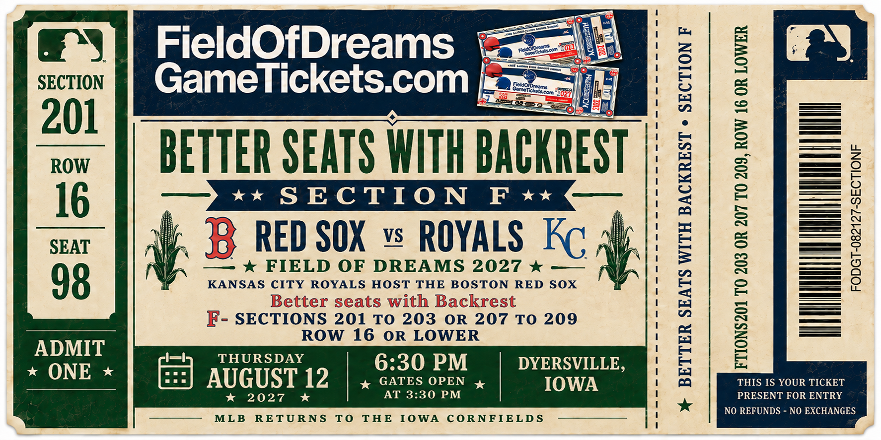 Field of Dreams Ticket 06
