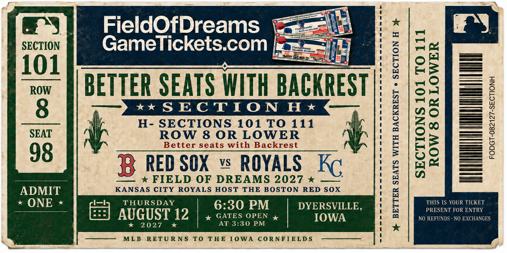 Field of Dreams Ticket 08